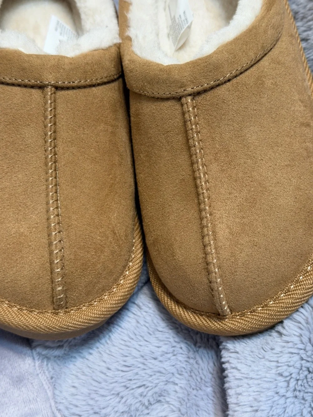Kids Cozy Faux-Shearling Tan Slip-On Slippers/ Shoes Hard sole size 10